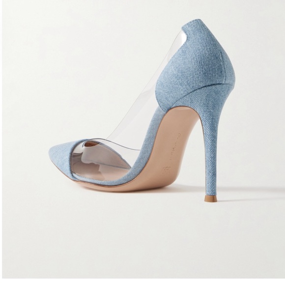 Gianni Rossi Plexi 105 denim & PVC pump - Picture 1 of 11